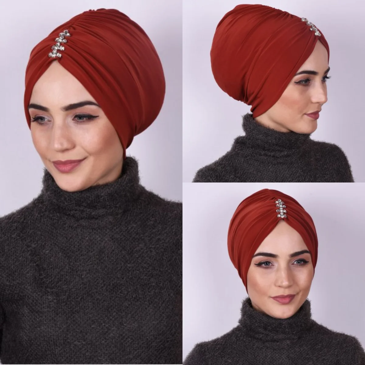 Muslim Scarf For Women Solid Color with Stones Turban Hijab Femme Musulman Scarves High Quality Arab Wraps Headscarf Hijabs