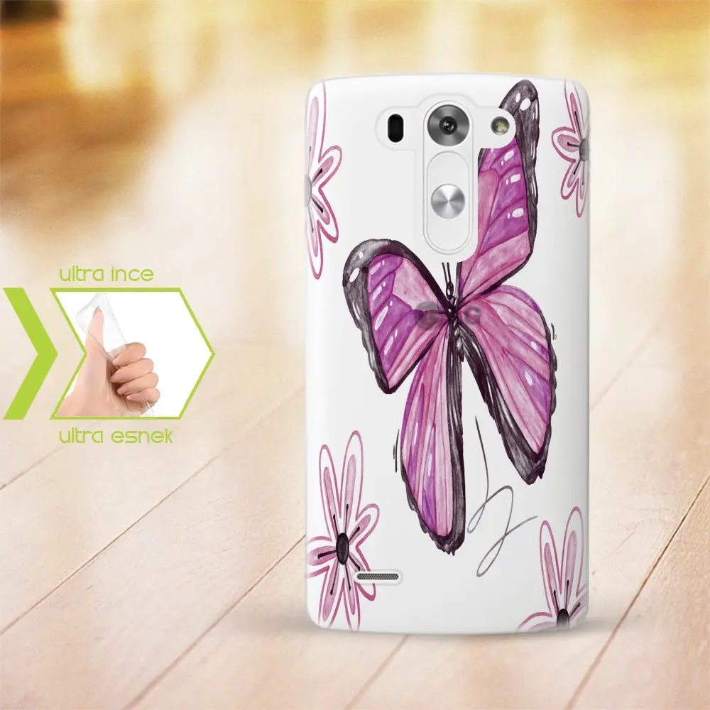 

Personalized LG G3 Slim Clear Silicone Phone Cover (Butterfly Themed)