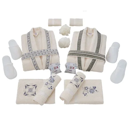 Семейный комплект банных халатов из 100% хлопка 16 шт. теплая осенне-зимняя ночная