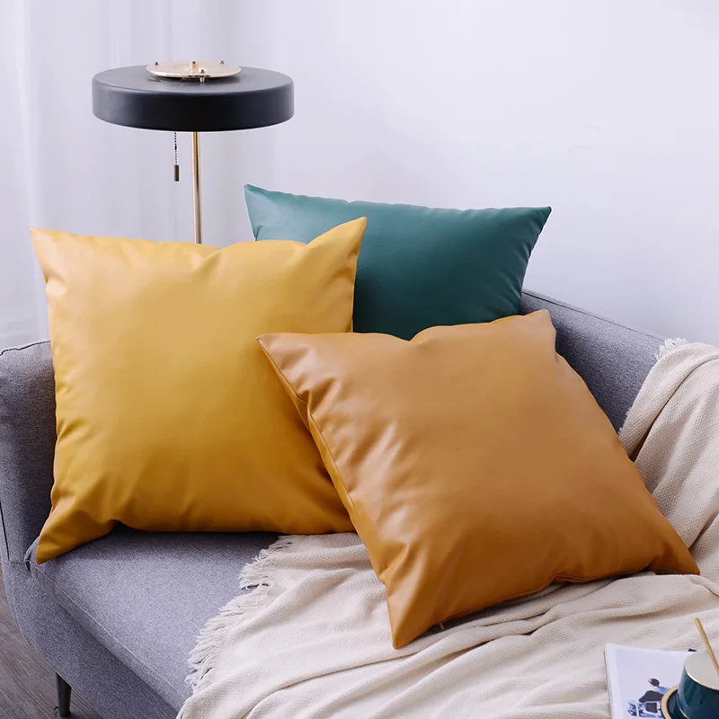 

New Modern Simple Style PU Leather Sofa Pillow Soft Design Sofa Cushion