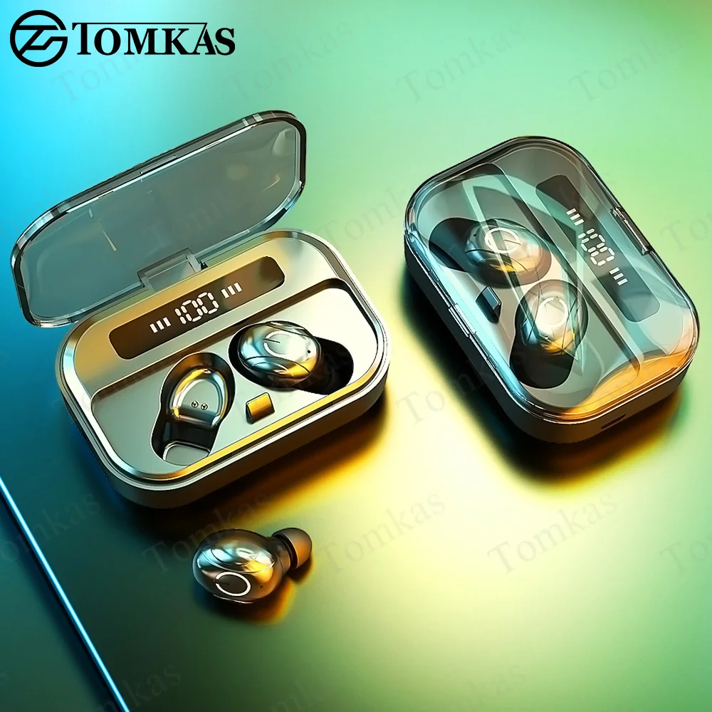TOMKAS Bluetooth наушники беспроводная гарнитура стерео игровая с микрофоном TWS
