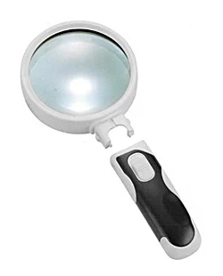 Лупа Kromatech ручная круглая 10x 50 мм с подсветкой (2 LED) черно-белая 77350B | Инструменты