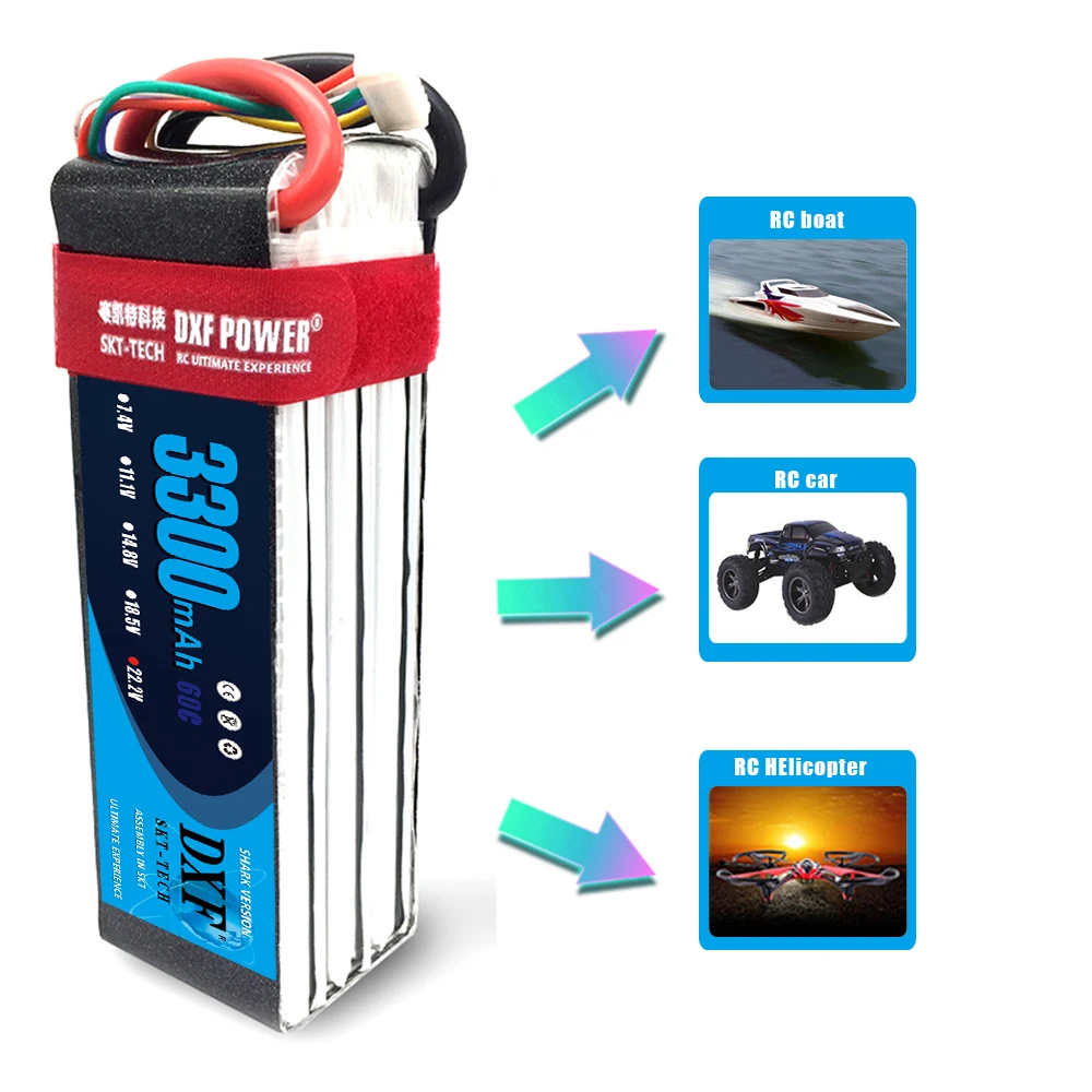 Батарея DXF Lipo 22 2 V 3300mAh 6s 60C MAX120C батарея для радиоуправляемого FPV автомобиля Trex500
