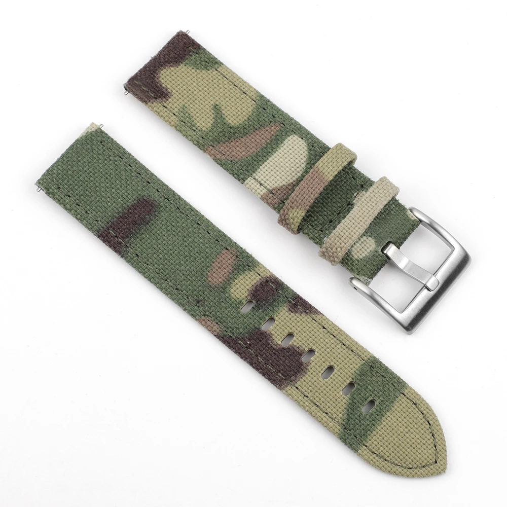 Onthelevel Military Camouflage Canvas Watch Band 20 22mm Army Waterproof Watch Strap For Seiko/Tudor Diver's Watches Belt #D