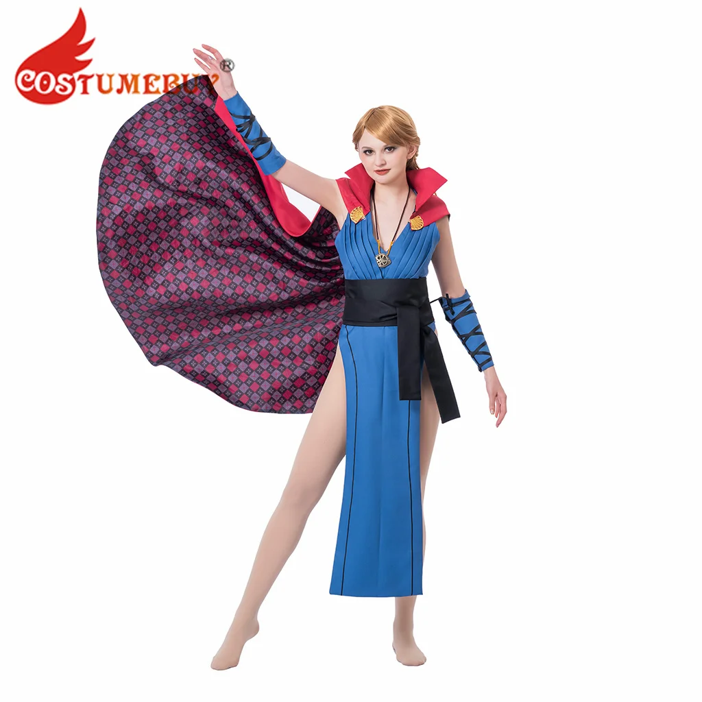 

CostumeBuy Women's Dr Stephen Strange Cosplay Costume Halloween Superhero Costume Battle Outfit with Cape Necklace Sexy Robe