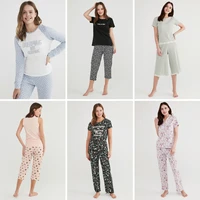 woman pajama sets 2021 summer coton sleepwear female home clothes free shipping comfortable style fashion top bottom