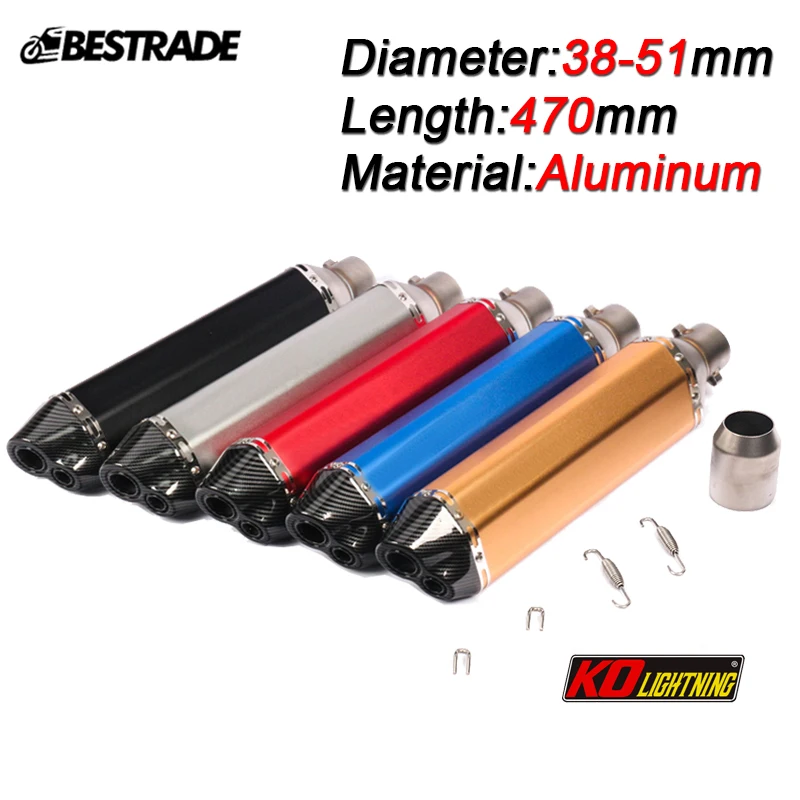 

Motorcycle Racing Exhaust Pipe Muffler Escape Aluminum Tips Dual Tail Tube for Universal Dirt Bike Scooter ATV Slip On 38-51mm