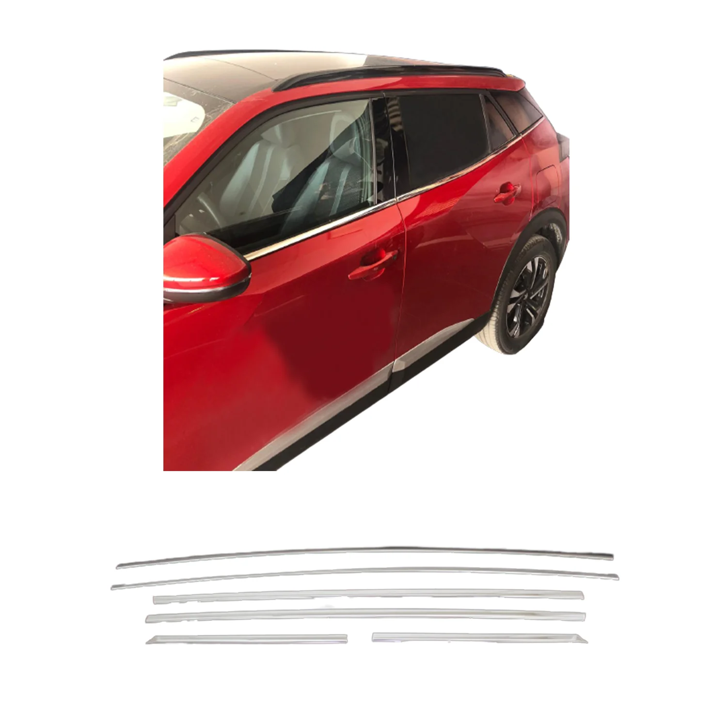 

Peugeot 2008 Chrome Window Lower Trim 6 Pcs. Steel 2020