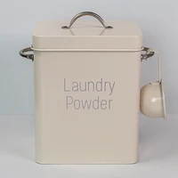 beautiful powder laundry powder boxes storage with scoop white