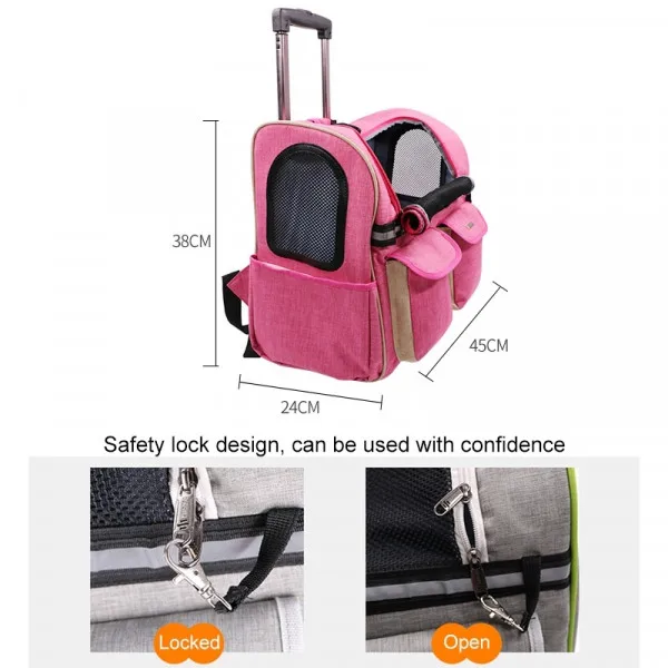 DODOPET многофункциональный портативный рюкзак с двумя колесами для кошек и