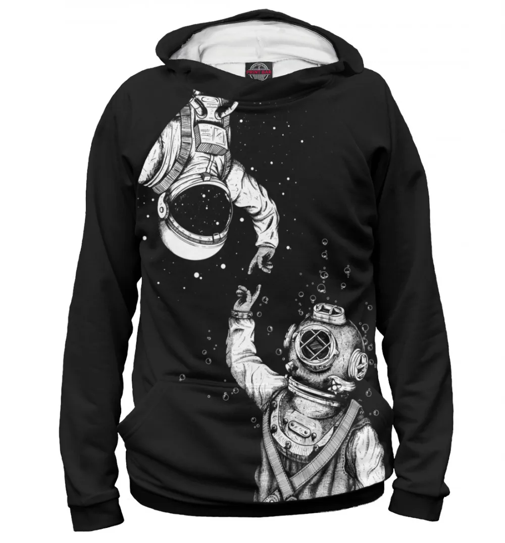 Женское худи Астронавт и водолаз|Женские толстовки свитшоты| |