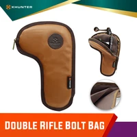 xhunter double gun rifle bolt bag durable leather bolt protective storage with thick padded