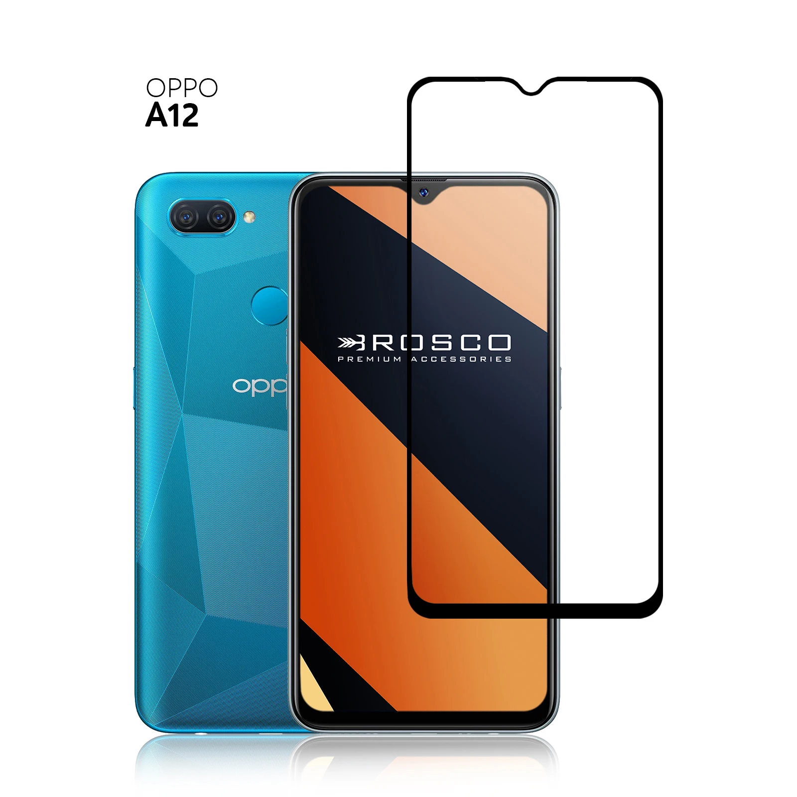 Полноприклеивающееся защитное стекло для Oppo A12|Защитные стёкла и плёнки