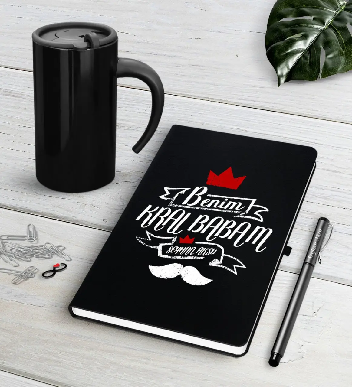 Персонализированные мой король папа черная ручка для записной книжки термос