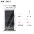 Ресницы Накладные из искусственной норки, матовые, черные, 8-15 мм, NAGARAKU LC NLMcurl