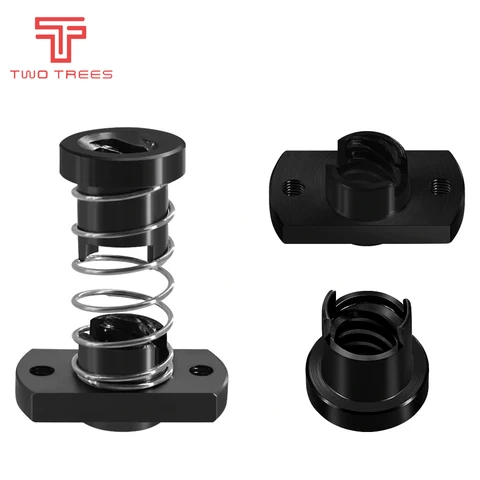 Противоударные ресницы T8, свинцовый винт, латунь/гайка POM для обновления Ender 3 CR-10/Tornado и Clone 3D принтера, Противоударная пружинная нагрузка гайки