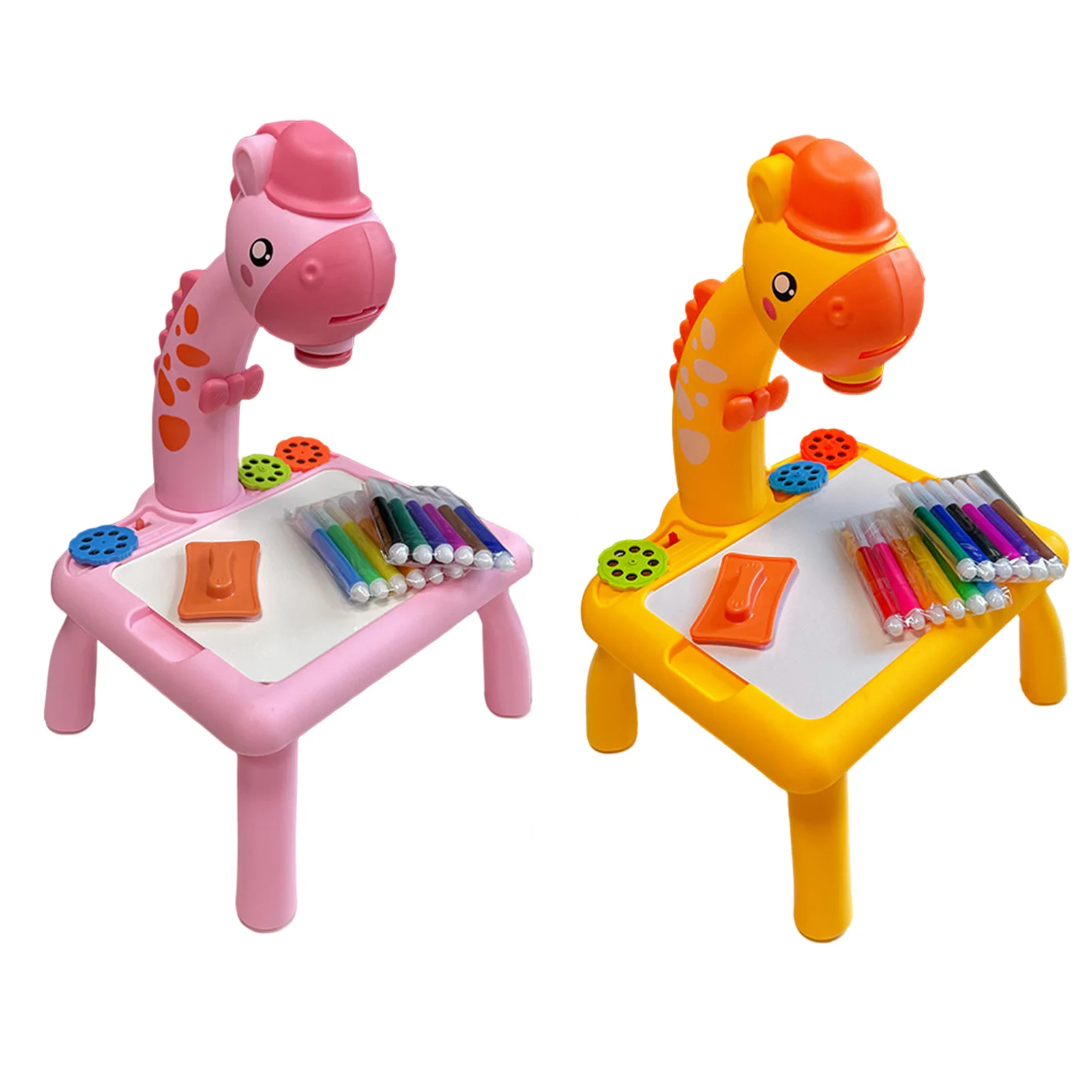 

Cartoon Animals Children Educational Learning Drawing Board Toys Plastic 3 in 1 Projector Painting Set for Kids