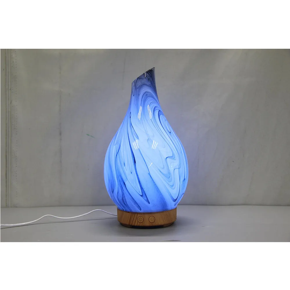 100 мл мраморный Стекло ультразвуковой увлажнитель воздуха с светодиодный Ночные