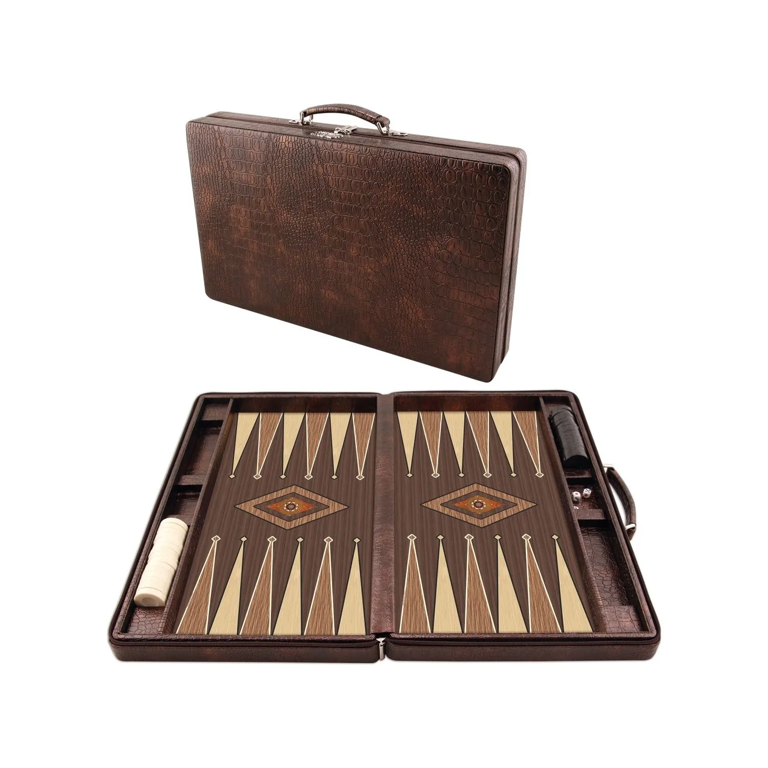 

Luxury Leather Bag Backgammon Set Big size