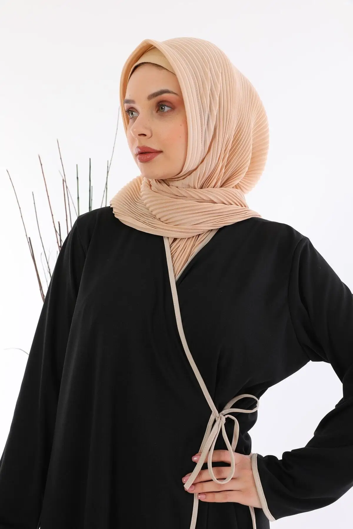 WOMEN PRAYER DRESS WITH SIDE TIE LYCRA MUSLIM CLOTHING FASHION STYLISH