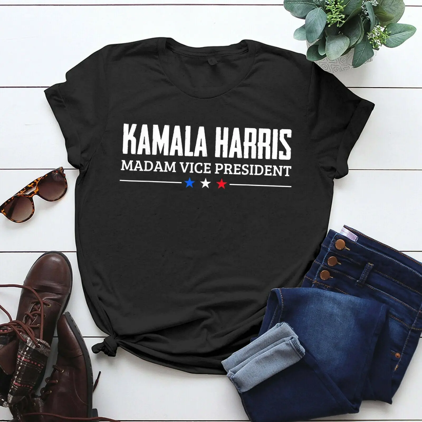 

Kamala Harris Madam Vice President 2020 Joe Biden VP 2020 T-Shirt funny T Shirt Classic 100% Cotton T-Shirt