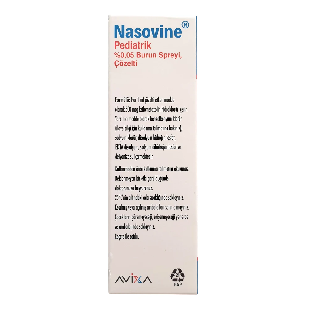

Nasovine Pediatric Nose Spray 0.05% - 10 ml - Nasal Congestion, Seasonal and Allergic Rhinitis and Sinusitis