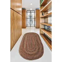 Else Color Çigiler Decorative Oval Hand Knitted Natural Straw Carpet 80*150 cm Vintage Sisal Jute Rug Runner NO403
