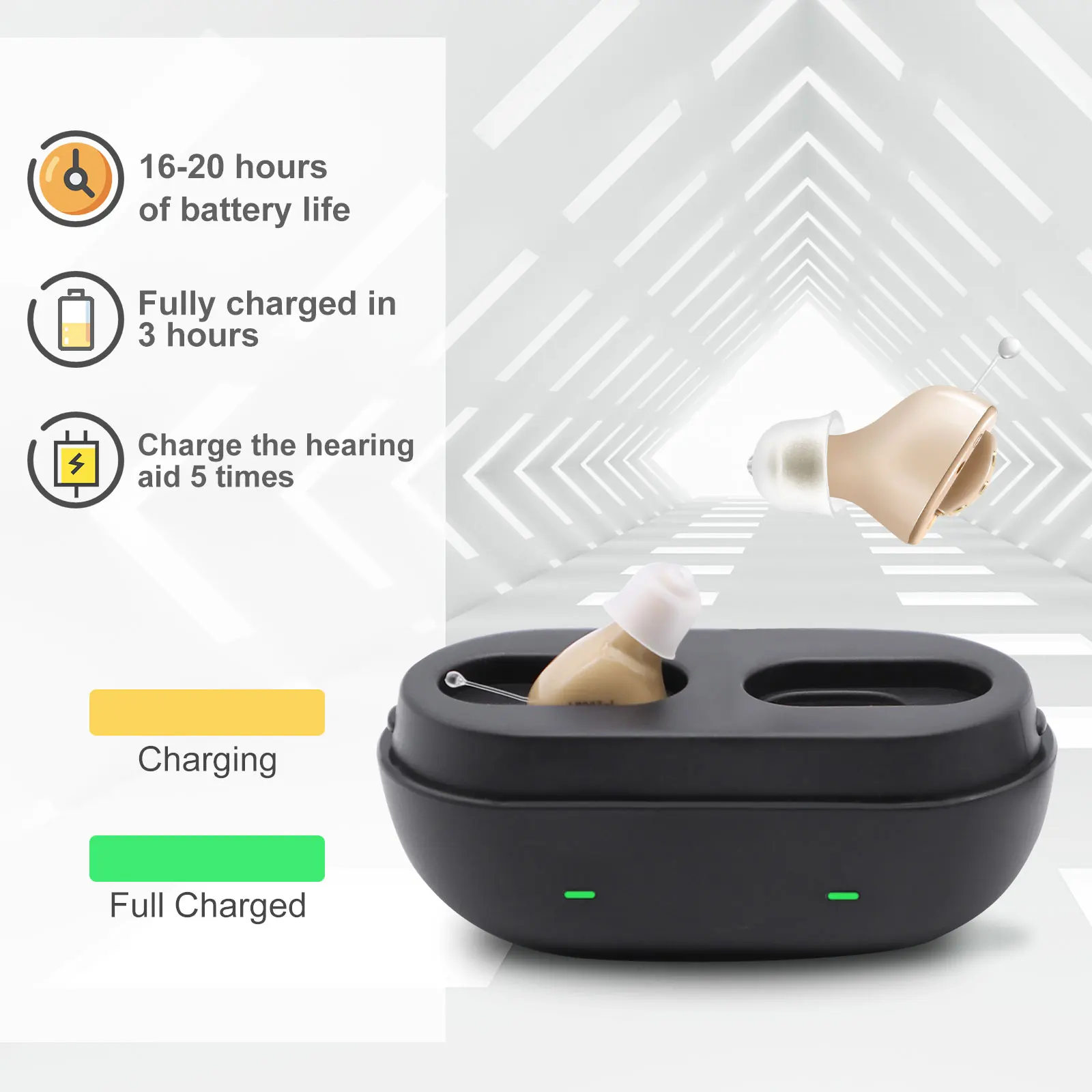 Перезаряжаемые слуховые аппараты 7 каналов беспроводные наушники усилитель