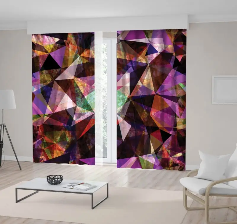 

Curtain Grunge Triangular Pattern with Streaks and Scratches Abstract Geometric Art in Purple and Brown