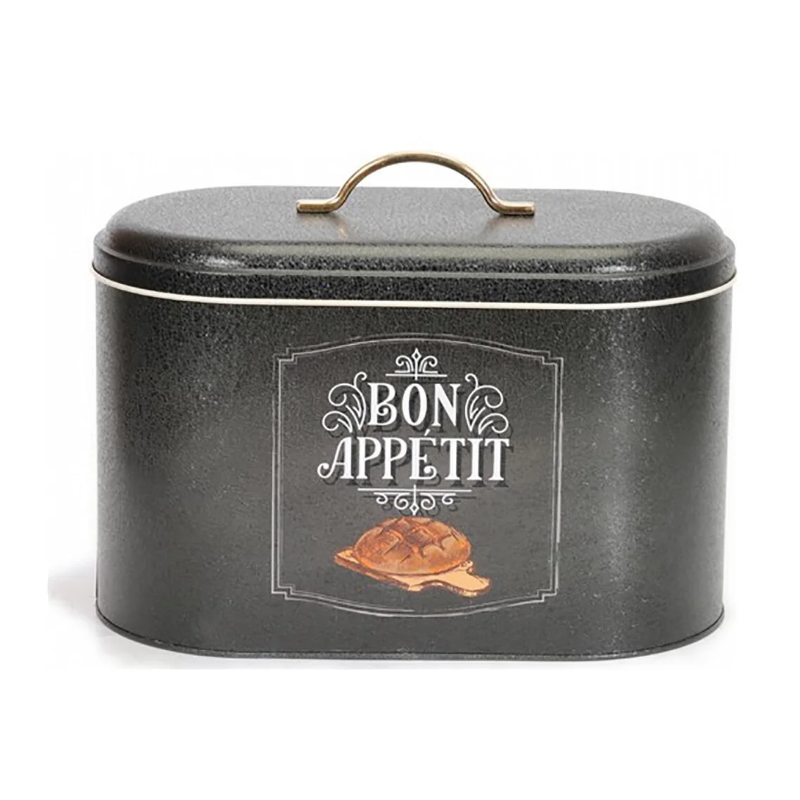 

Bread Storage Box Food Container Kitchen Organizer Practical Metal Fruit Snack Box For Home Cuisine Decor Design 17,8x33,8x20 Cm