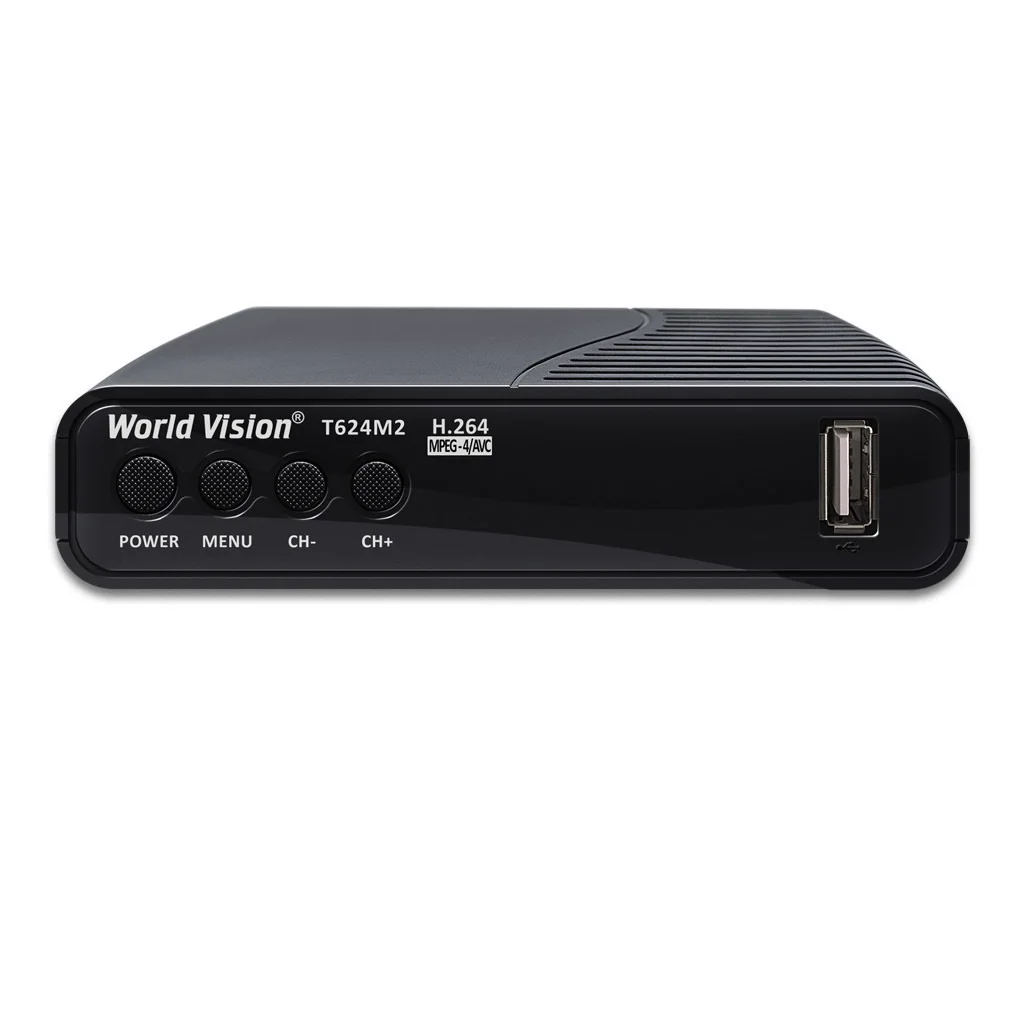 Ресивер цифровой World Vision T624M2 эфирный DVB-T2 DVB-C HD IPTV HDMI H.264 USBx2 пласт | Электроника