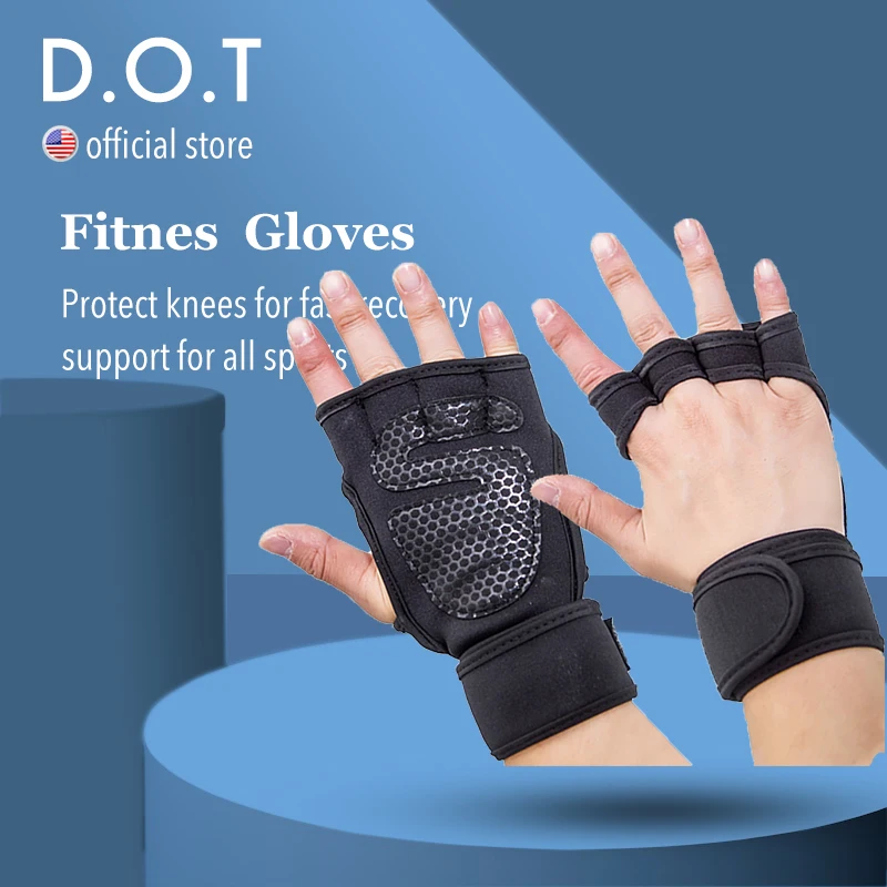 Перчатки с закрытыми пальцами для тренажерного зала фитнеса мужчин и женщин 1 шт.