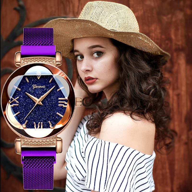 

2022 New Luxury Wrist Watch for Women with Mesh Band Creative Magnet Design Ladies Watches Daughter Graduation Gifts Reloj Mujer