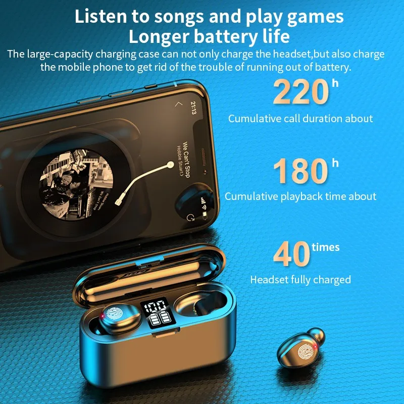 TWS беспроводные наушники Bluetooth 5 0 9D Hifi стерео спортивные Игровые для Android IOS PC |