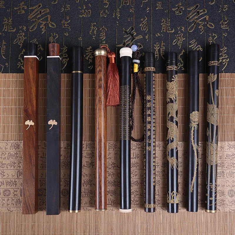 Трубка для благовоний из черного дерева держатель с резьбой антиэластичный