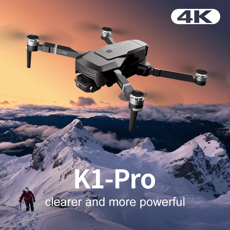 HD Камера K1 PRO дрона с дистанционным управлением GPS 4K двойной широкий оптики потока