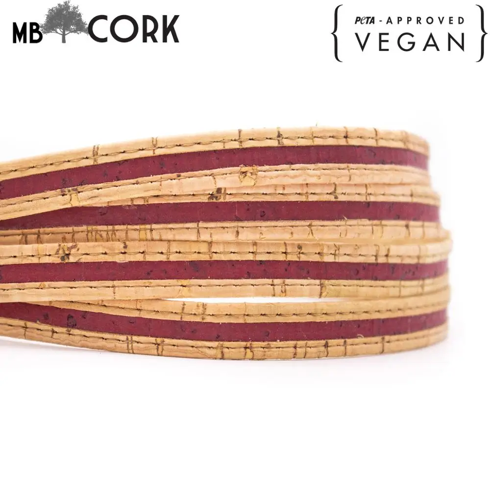 Португальский Корк 10 мм плоская деревенская Натуральная пробка с винно-красным