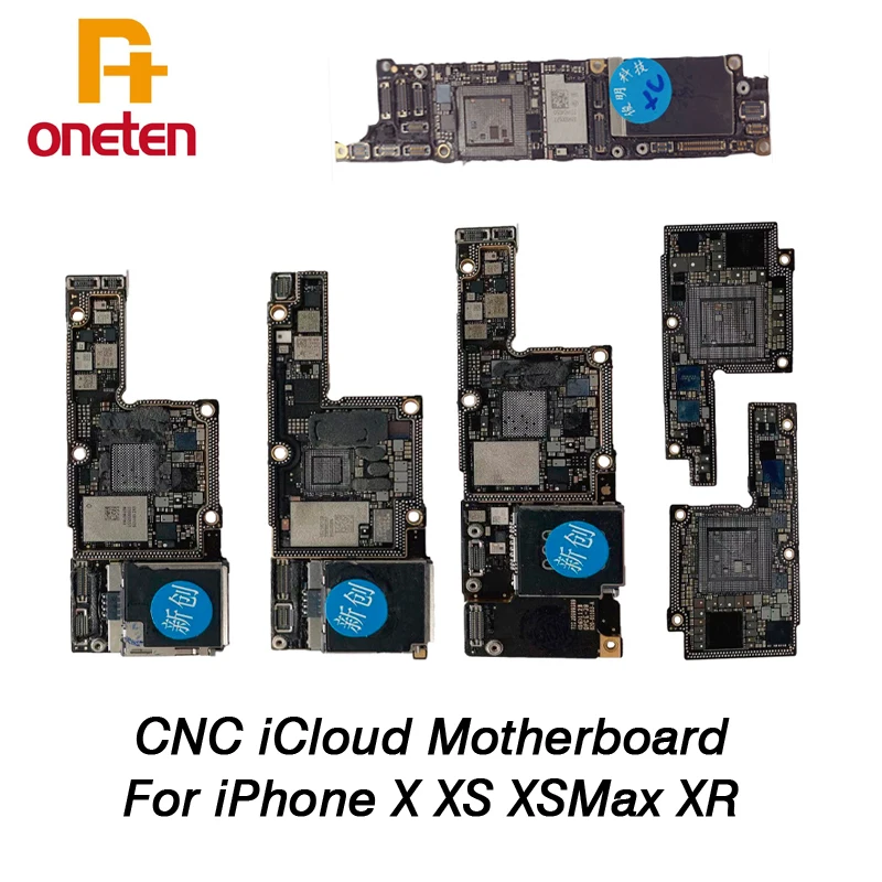 Placa base de identificación CNC para iPhone X, XS, XSM, XR, iCloud, placa base intercambiable eliminada, placa lógica de CPU con sin Nand