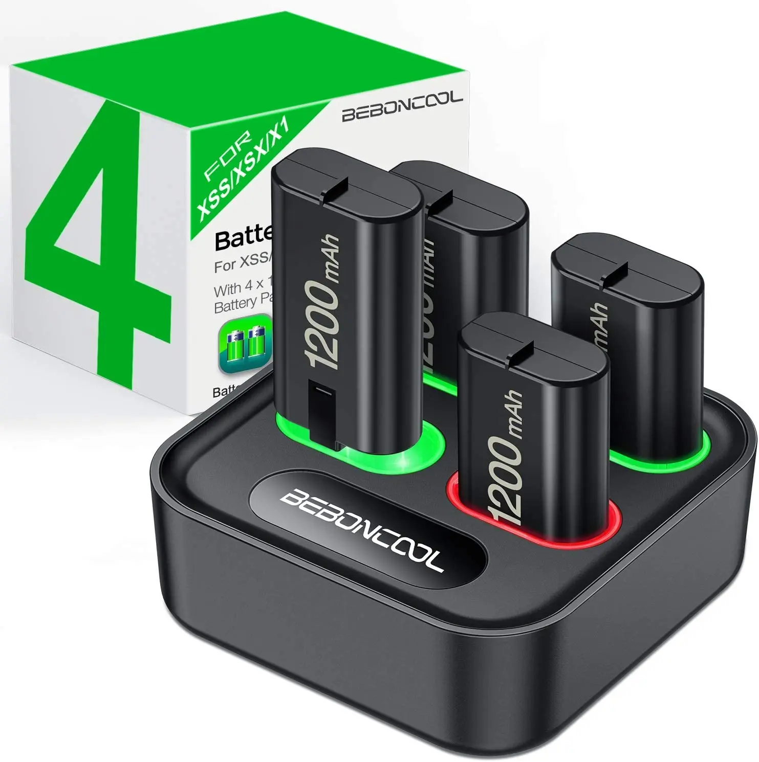 Batteria da 4 pezzi 1200mAh per Xbox One gamepad Wireless batteria ricaricabile caricabatterie USB per Controller Xbox One X/S/Xbox Elite