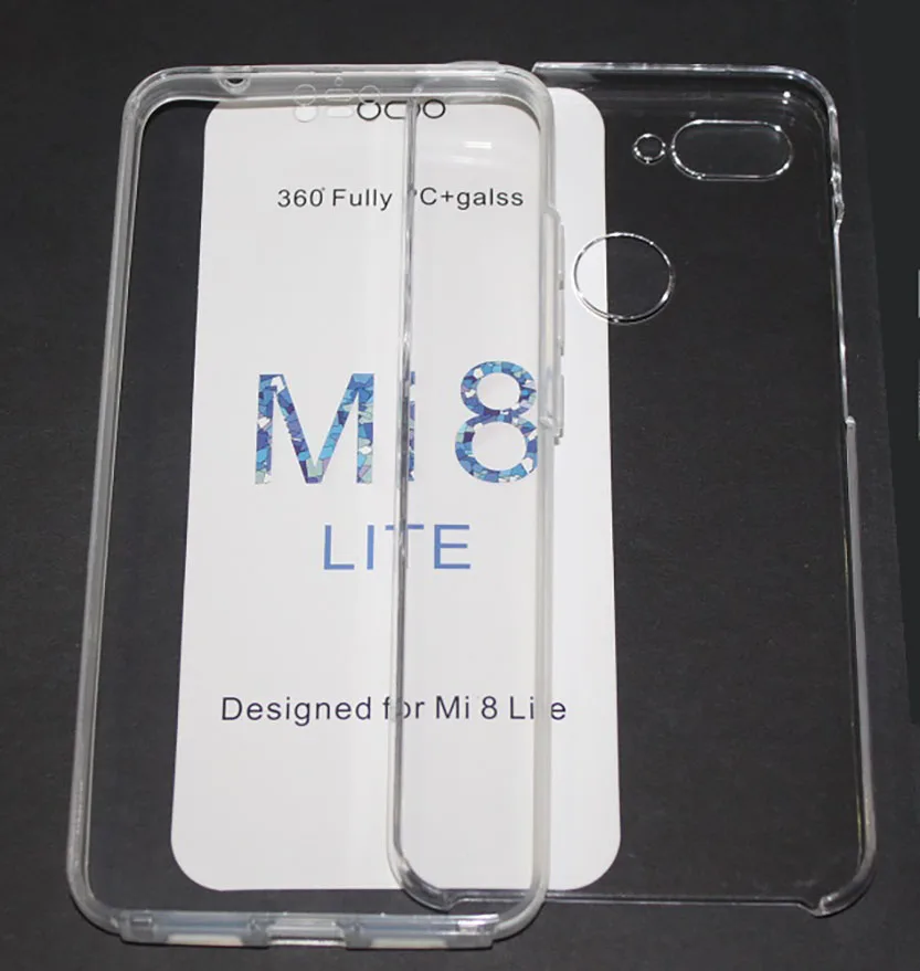 360 ° double case for XIAOMI Mi 8 LITE front + back transparent