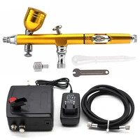 airbrush painting kits with mini air compressor dual action for nail art tattoo makeup body cake decoration electric opreation