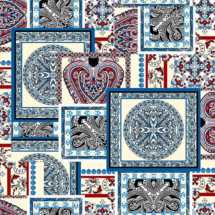 Занавес мозаичный стиль лоскутное одеяло узор цветочные мотивы винтажные