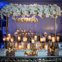 jarown wedding centerpiece gold metal flower stand wedding floral arrangement table decor home party decor wrought iron frame
