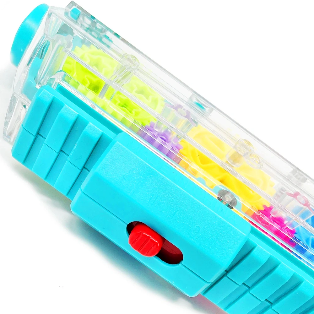 Прозрачный музыкальный пистолет прозрачный бластер с движущимися шестеренками