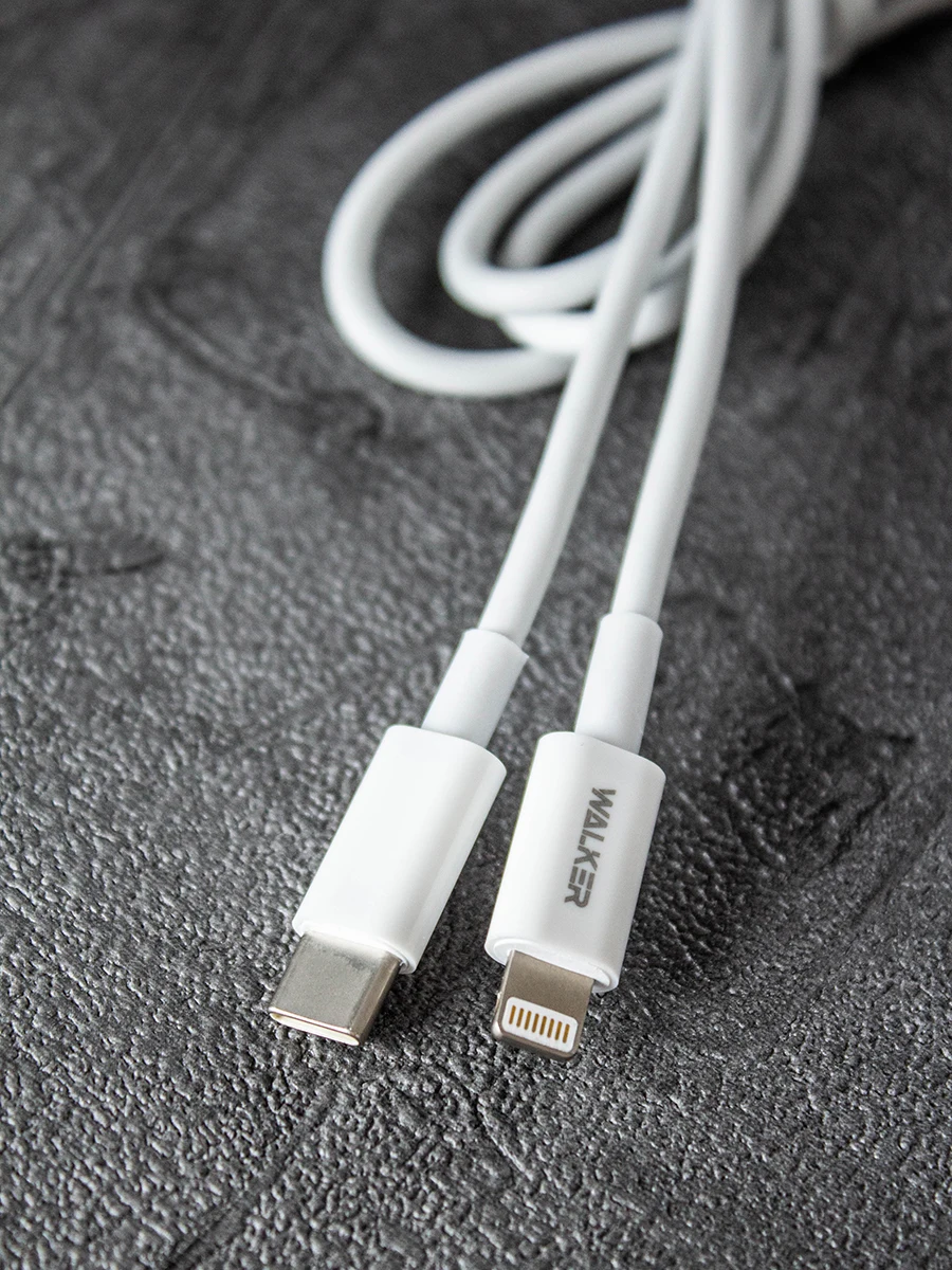 Фото Кабель Lightning - Type-C WALKER WС830, 20W, для быстрой зарядки планшетов и телефонов Apple, белый №2