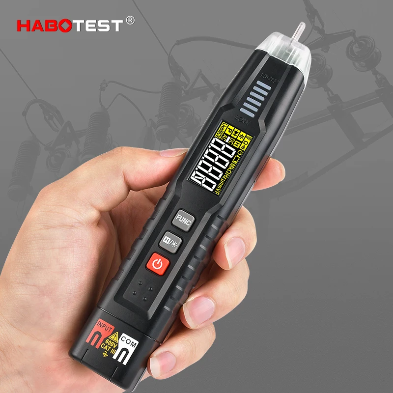 

HABOTEST 3-In-1 Smart Pen Type Digital Multimeter AC Non Contact Voltage Tester 3-Phase Rotation Detector Electrical Tools Meter