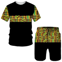 summer 3d african dashiki printed mens t shirtshortssuit casual couple outfits tracksuit vintage style hip hop sportswear set