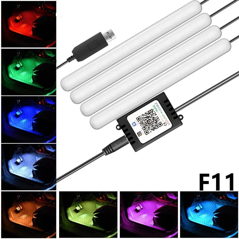 

Car Interior Atmosphere Light RGB LED APP Control Automotive Car Decorative Lamp Auto Ambient Light Lamp Charging Foot Light