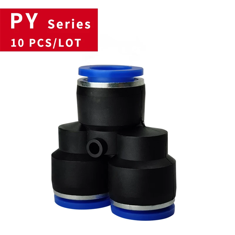 

10 8 6 PCS Y4 PY6 PY8 PY10 12 Y-type pneumatic joint equal-diameter three-way plastic quick joint tracheal fast intubation 3-way