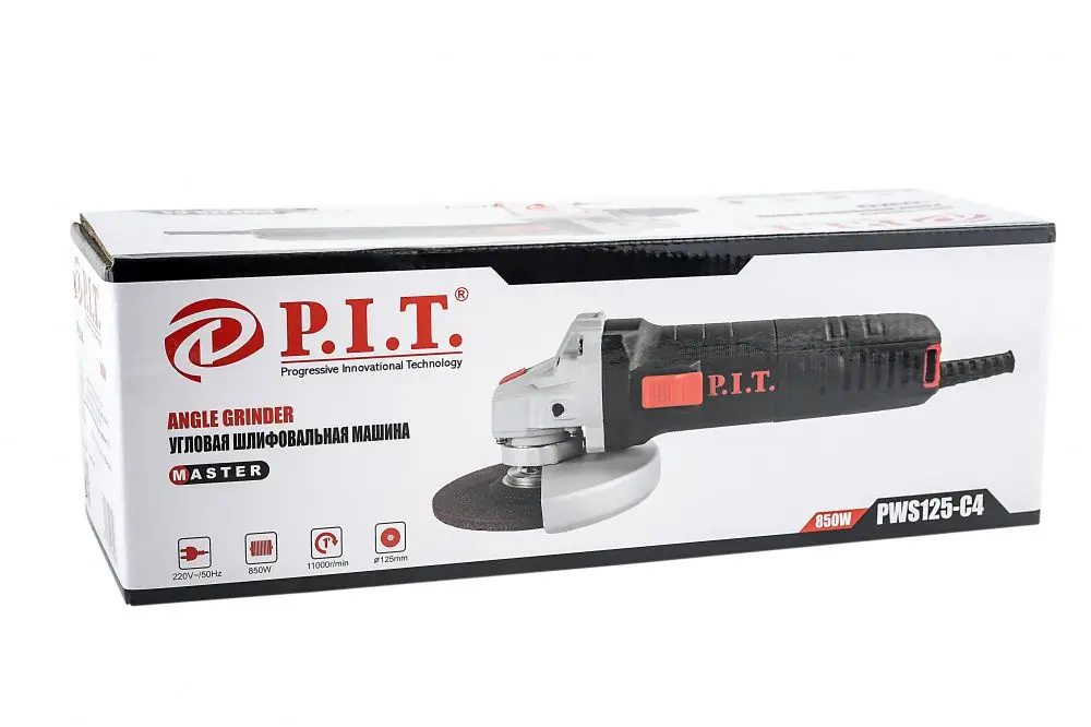 Сетевая угловая шлифмашина P.I.T. PWS125-C4 (850 Вт 11000 об/мин) | PIT Инструменты